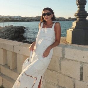 Zara Collection Midi Eyelet stitch Dress NWT Size Small & XS available Ecru 5107